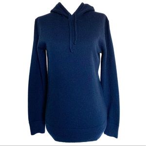 Luxe Navy Blue Cashmere Hoodie